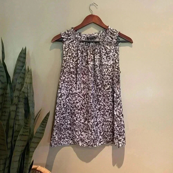 ANNE KLEIN SPECKLED TANK TOP RUFFLES M - Picture 1 of 5